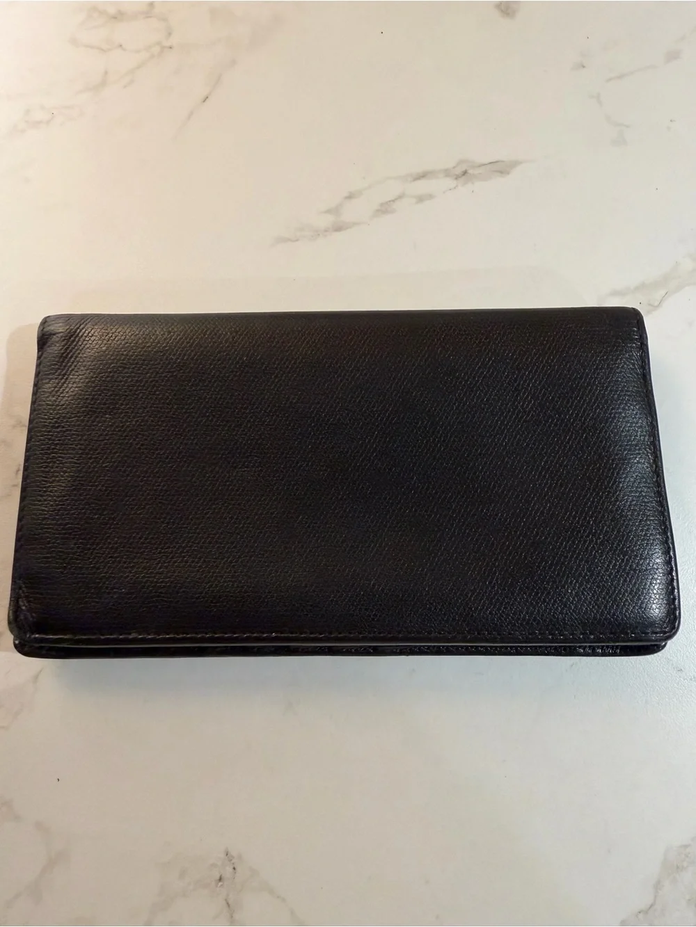 CHANEL Black Leather CC Logo Long Wallet